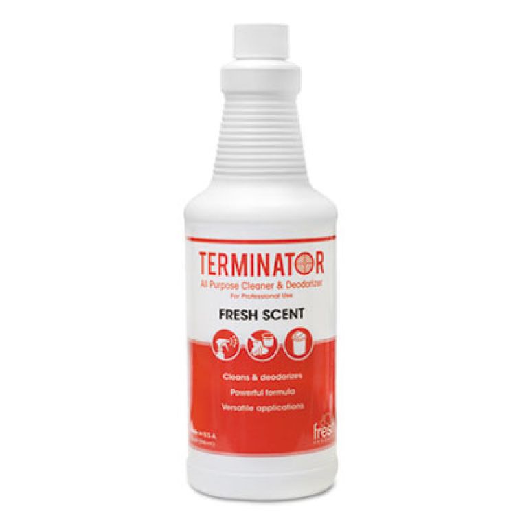 Limpiador Multiusos y Desodorizante Fresh Products Terminator con 2 Atomizadores, Botellas de 32 oz, Paquete de 12 - AF7500