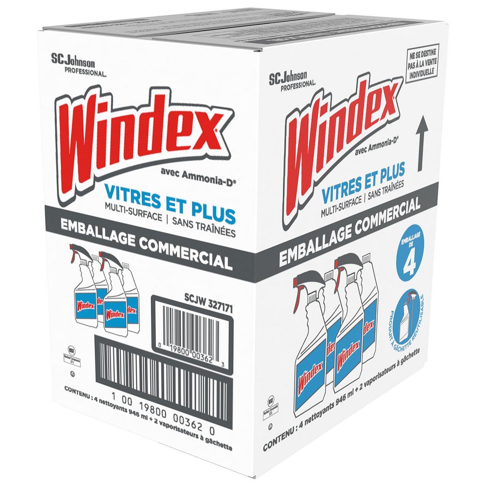 Kit Windex Glass & More Multisuperficies Sin Rayas, 4 Piezas con Botellas Tapadas y 2 Gatillos, 32 oz - 10780138