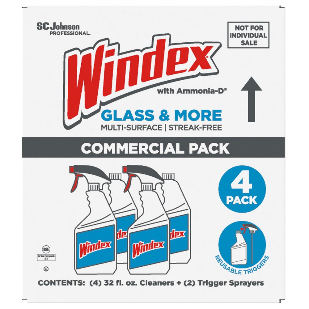 Kit Windex Glass & More Multisuperficies Sin Rayas, 4 Piezas con Botellas Tapadas y 2 Gatillos, 32 oz - 10780138