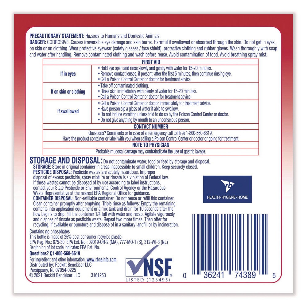 Lysol Limpiador Multiusos Desinfectante: Galón 3.78L, Sin Fragancia - 91482778
