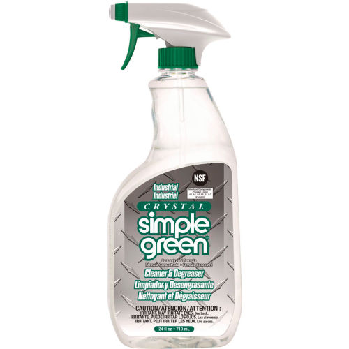 Simple Green Crystal Industrial Cleaner and Degreaser, Limpiador Industrial y Desengrasante, 24 oz, Paquete con 12 Botellas - 19024