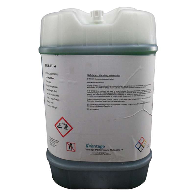 Limpiador Exterior para Aeronaves Vantage B&B JET-7, Eliminador de Aceites y Grasas, Cubeta 5 Galones - 10202551-38800