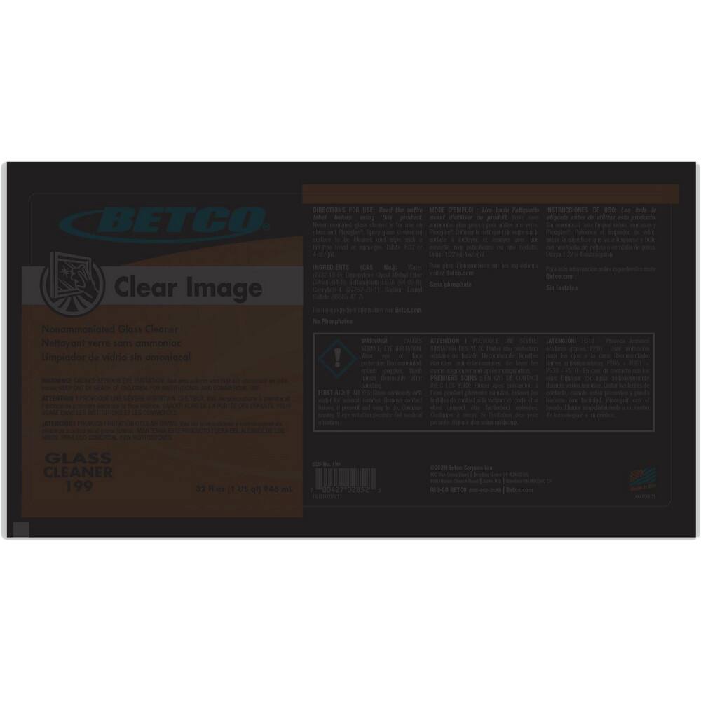 Limpiador de Vidrios Betco Ready To Use, Aroma Rain Fresh, 32 oz (946 ml)