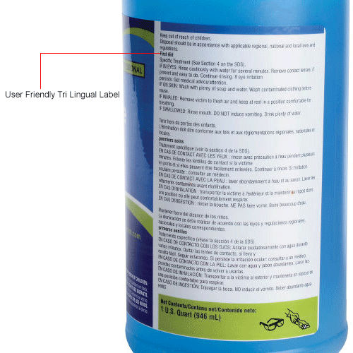 Limpiador Multiusos Global Industrial™, Botella de 1 Cuarto, Paquete de 12 - WB670289