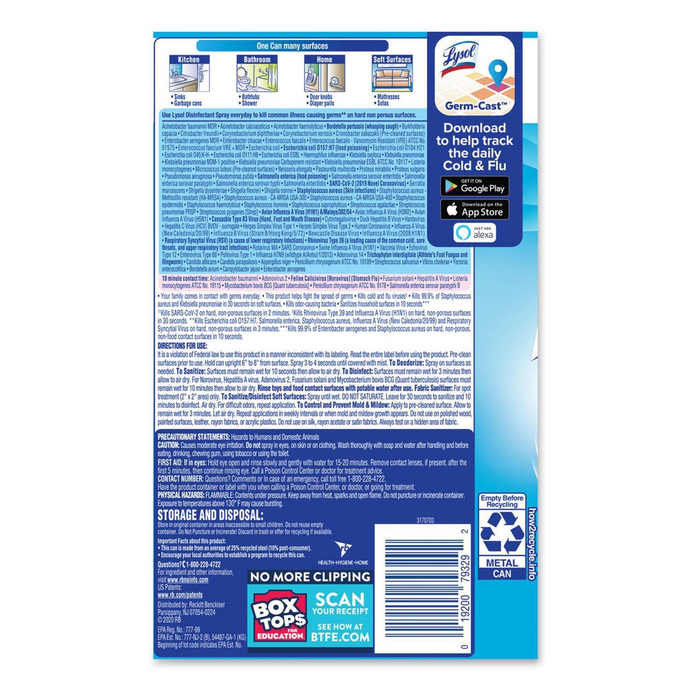 Lysol Limpiador Multiusos en Aerosol de 19 oz: Desinfectante con Aroma a Lino Fresco - Modelo 16216749