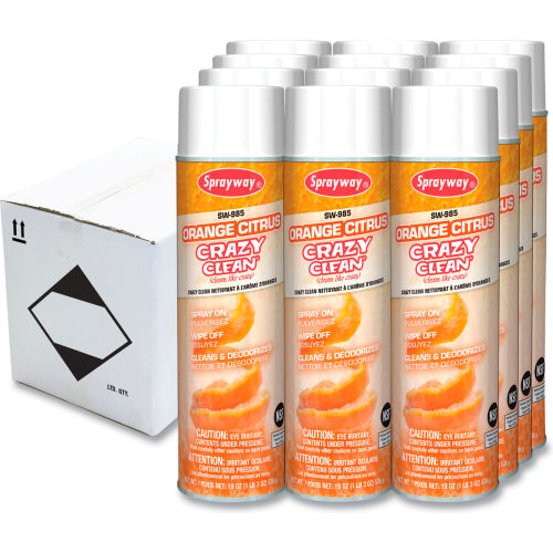 Sprayway Orange Citrus Crazy Clean Limpiador en Aerosol Cítrico, Lata 20 oz, Paquete con 12 Piezas - SW985