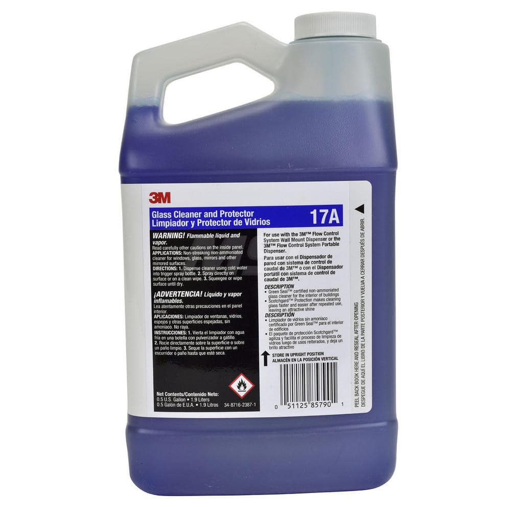 Limpiador de Cristales 3M Concentrado Líquido sin Amoníaco, Botella 1/2 Galón - 14162051