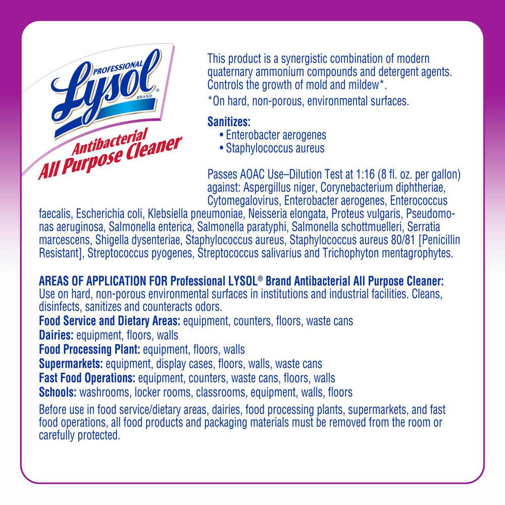 Lysol Limpiador Multiusos Desinfectante: Galón 3.78L, Sin Fragancia - 91482349