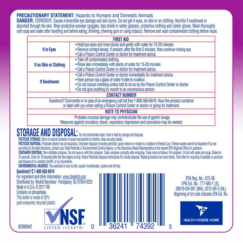 Lysol Limpiador Multiusos Desinfectante: Galón 3.78L, Sin Fragancia - 91482349