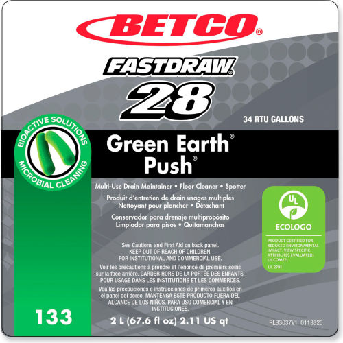 Limpiador Multiusos y Eliminador de Olores Betco Push® New Green Scent, Botella 2L, Paquete con 4 - WBB3177421