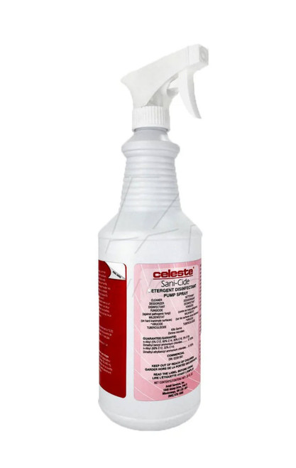 Limpiador y Desinfectante Multiusos Celeste Sani-Cide LS-SCIDE para Hospitales - Botella con Gatillo 946 ml