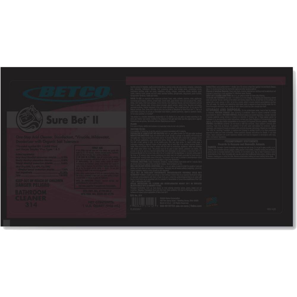 Limpiador Multiusos Betco con Desinfectante 32 oz (73009227) - Aroma Cítrico Floral