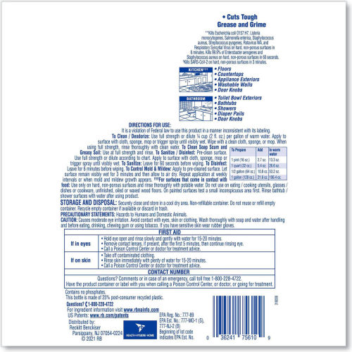 Lysol Clean and Fresh Limpiador Multisuperficies, Esencia de Limón y Girasol, Botella 144 oz (4.26L), 4 por Caja - WBB2684991