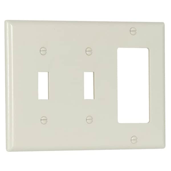 Eaton Wiring Devices Combination Wallplate, 4-1/2 in L, 2-3/4 in W, Standard, 3 -Gang, Thermoset - 2173LA