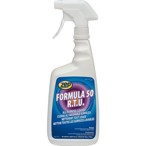 Limpiador Multiusos Zep Formula 50 R.T.U. Listo para Usar, Botella de Cuarto de Galón, Caja con 12 Unidades - WBB2291685