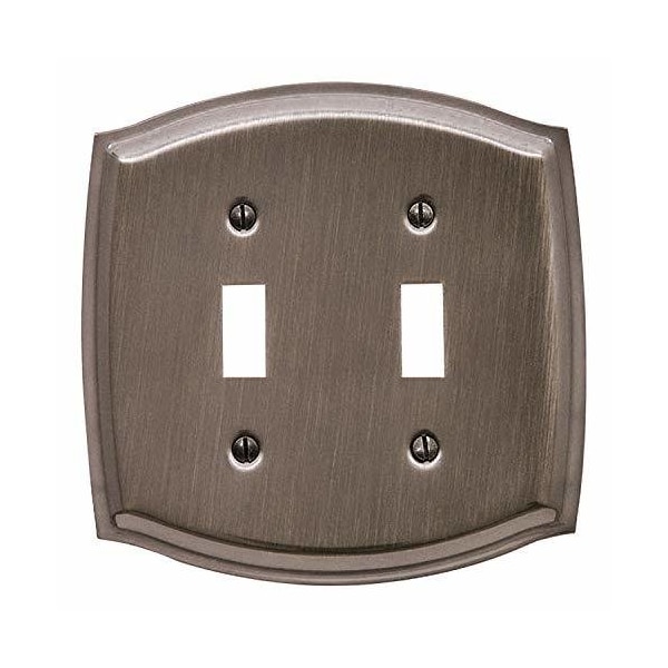 Baldwin Estate 4766.030.CD Colonial Double Toggle Wall Plate in Polished Brass, 5.1"x5.1" - 4766030CD