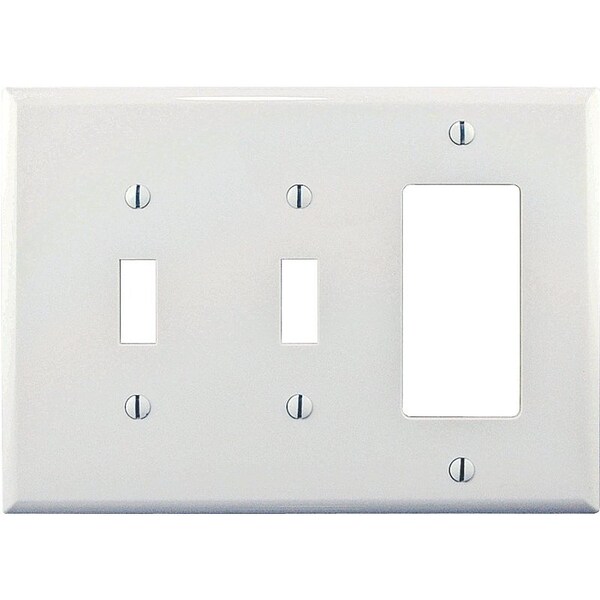 Eaton Wiring Devices Combination Wallplate, 4-7/8 in L, 6-3/4 in W, 3 -Gang, Polycarbonate, White - PJ226W