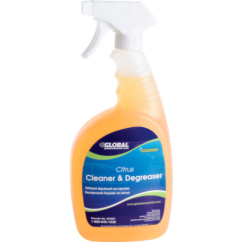 Limpiador y Desengrasante Cítrico Global Industrial™, Botella con Gatillo 32 oz, Paquete con 6 Piezas - WB670281