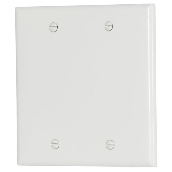Eaton Wiring Devices Wallplate, 4-1/2 in L, 4.56 in W, 0.08 in Thick, 2 -Gang, Thermoset, White - 2137W-BOX