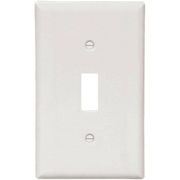 Eaton Wiring Devices Wallplate, 4-1/2 in L, 2-3/4 in W, 1 -Gang, Nylon, White, High-Gloss - BP5134W