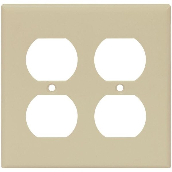 Arrow Hart Eaton Wiring Devices Receptacle Wallplate, 4-1/2 in L, 4-9/16 in W, 2 -Gang, Thermoset, Ivory - 2150V-BOX