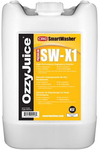 CRC Industries SmartWasher® OzzyJuice® SW-X1 Solución Desengrasante de Alto Rendimiento, 5 Galones - 08416240