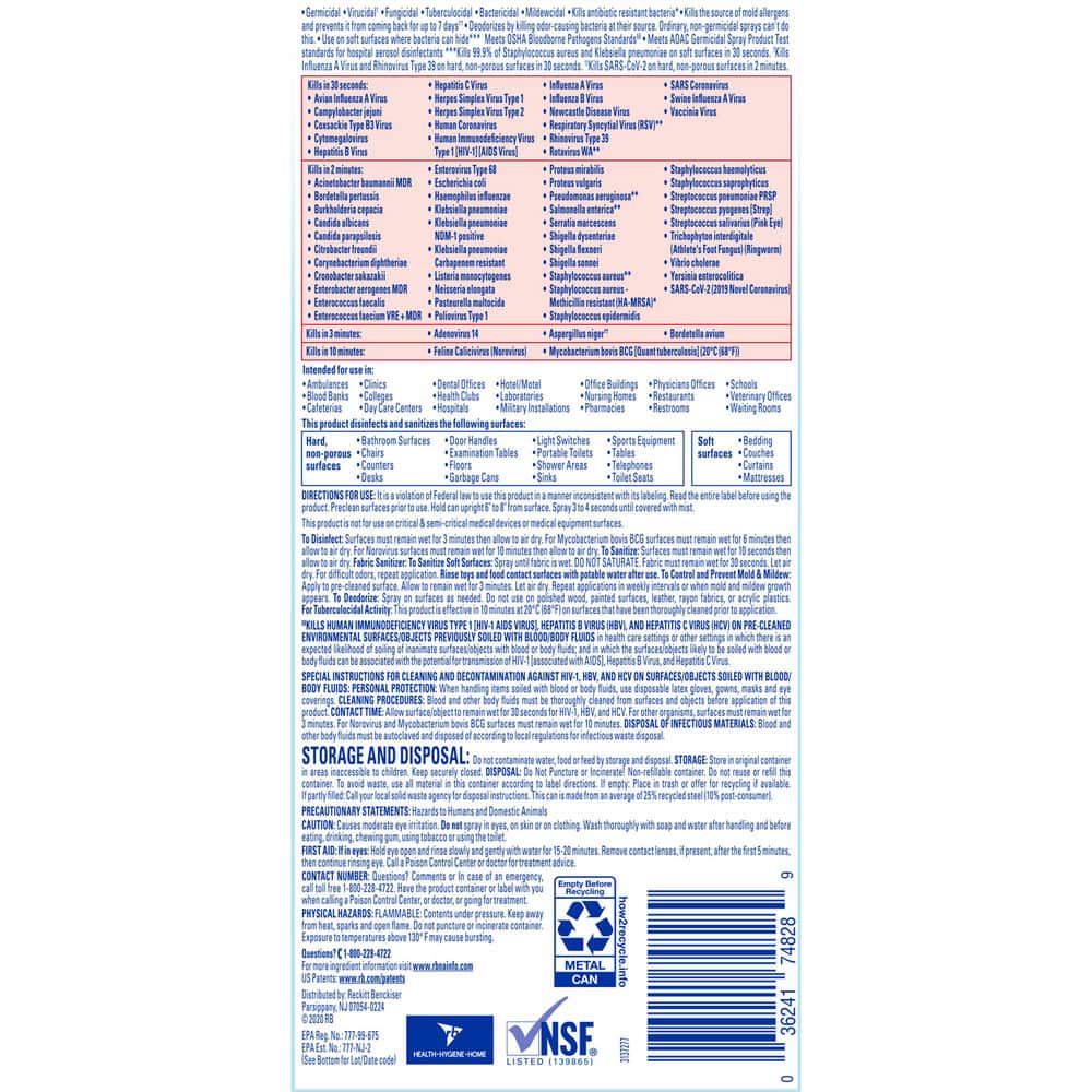 Lysol Limpiador Multiusos en Aerosol 19 oz: Desinfectante con Aroma a Lino Fresco - Modelo 83757922