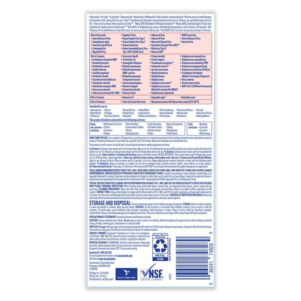 Lysol Limpiador Multiusos en Aerosol 19 oz: Desinfectante con Aroma a Lino Fresco - Modelo 83757922