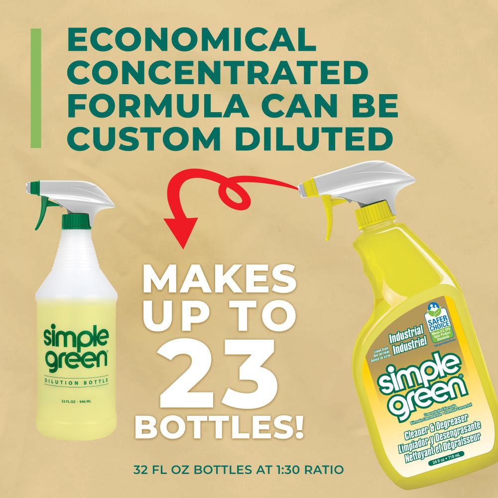 Limpiador y Desengrasante Industrial Simple Green con Aroma a Limón, Botella con Spray de 24 oz - Modelo 73239063