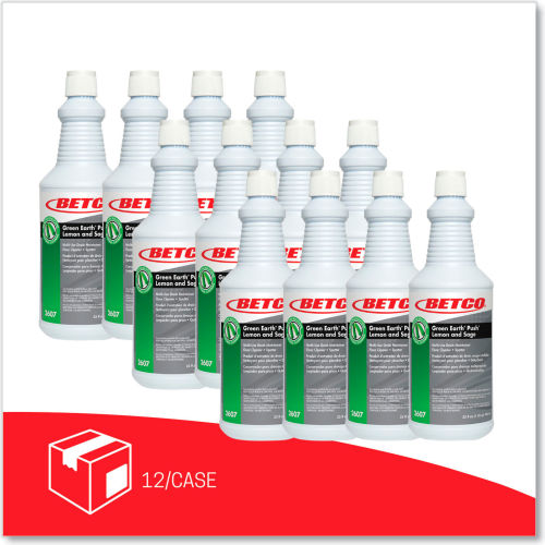 Limpiador Multiusos y Eliminador de Olores Betco Push, Aroma Limón y Salvia, Botella 32 oz, 12 por Caja - WBB3177425