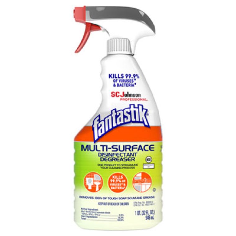 Fantastik de SC Johnson Professional: Limpiador Desinfectante y Desengrasante Multisuperficies, Aroma Herbal, Botella de 32 oz - Modelo AF8022