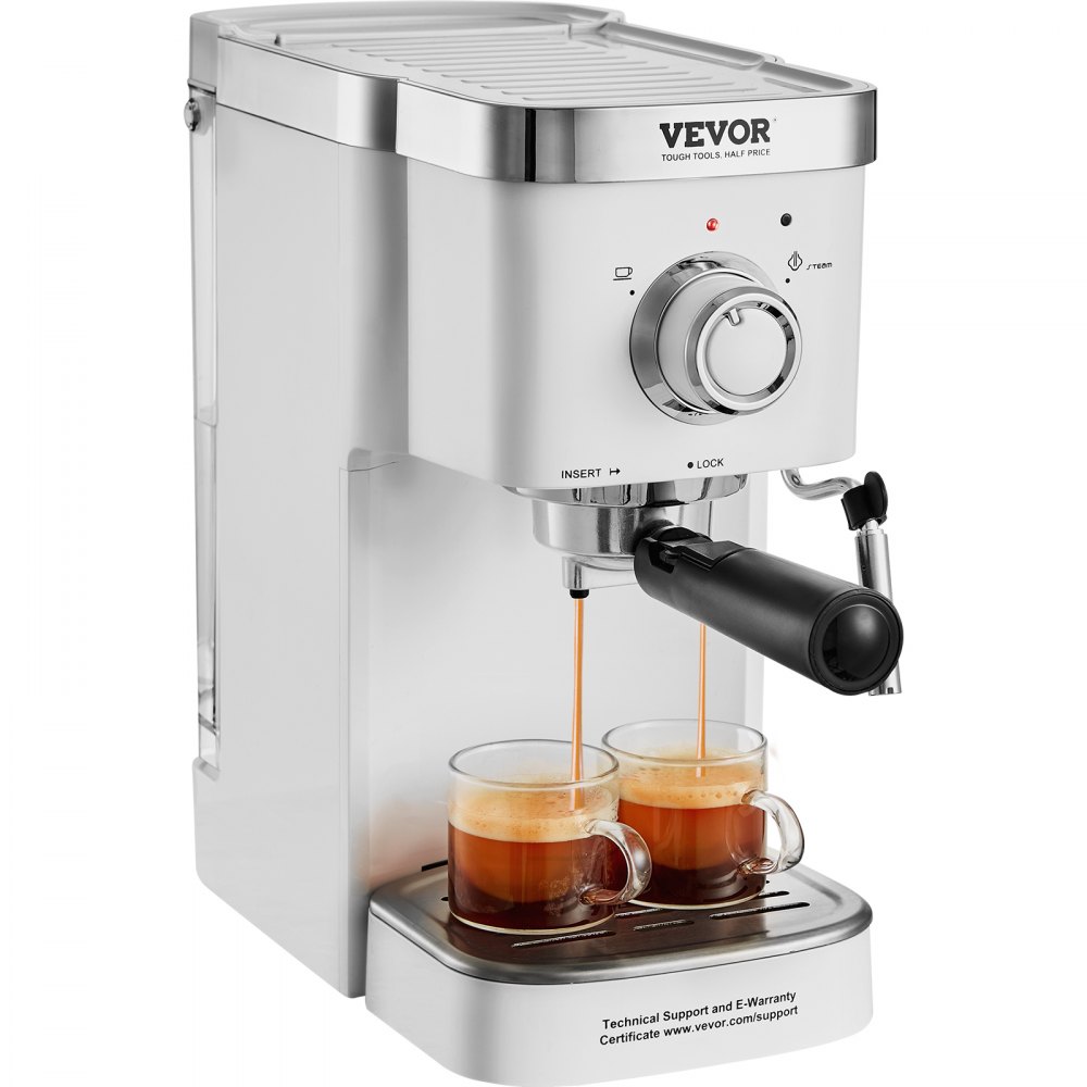 VEVOR Espresso Coffee Machine, 15Bar Semi-Automatic Espresso Maker with Milk Frother Steam Wand, Professional Cappuccino Latte Machine with High-Power Boiler & Removable Water Tank, NTC Control System - BZDYSKFJJCKX6YNO8V1