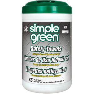 Simple Green Toallas de Seguridad 26.7x31.1 cm Dual Texturizadas Sin Agua, Paquete de 75 - 0601797
