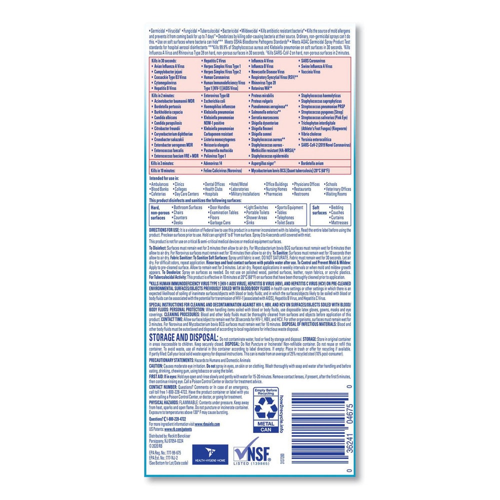 Lysol Limpiador Multiusos en Aerosol 19 oz: Desinfectante de Superficies - Modelo 66660747