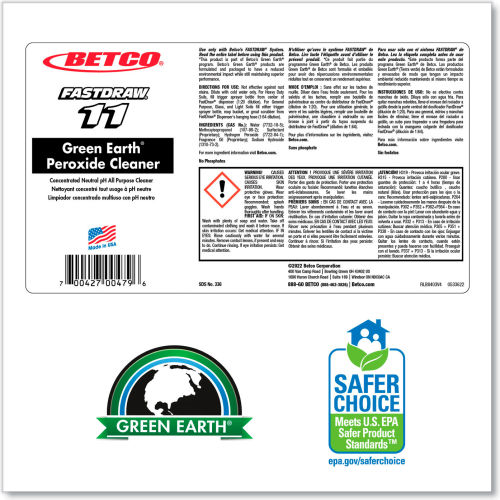 Limpiador de Peróxido Betco Green Earth, Aroma Menta Fresca, Botella 2L, 4 por Caja - WBB3177423