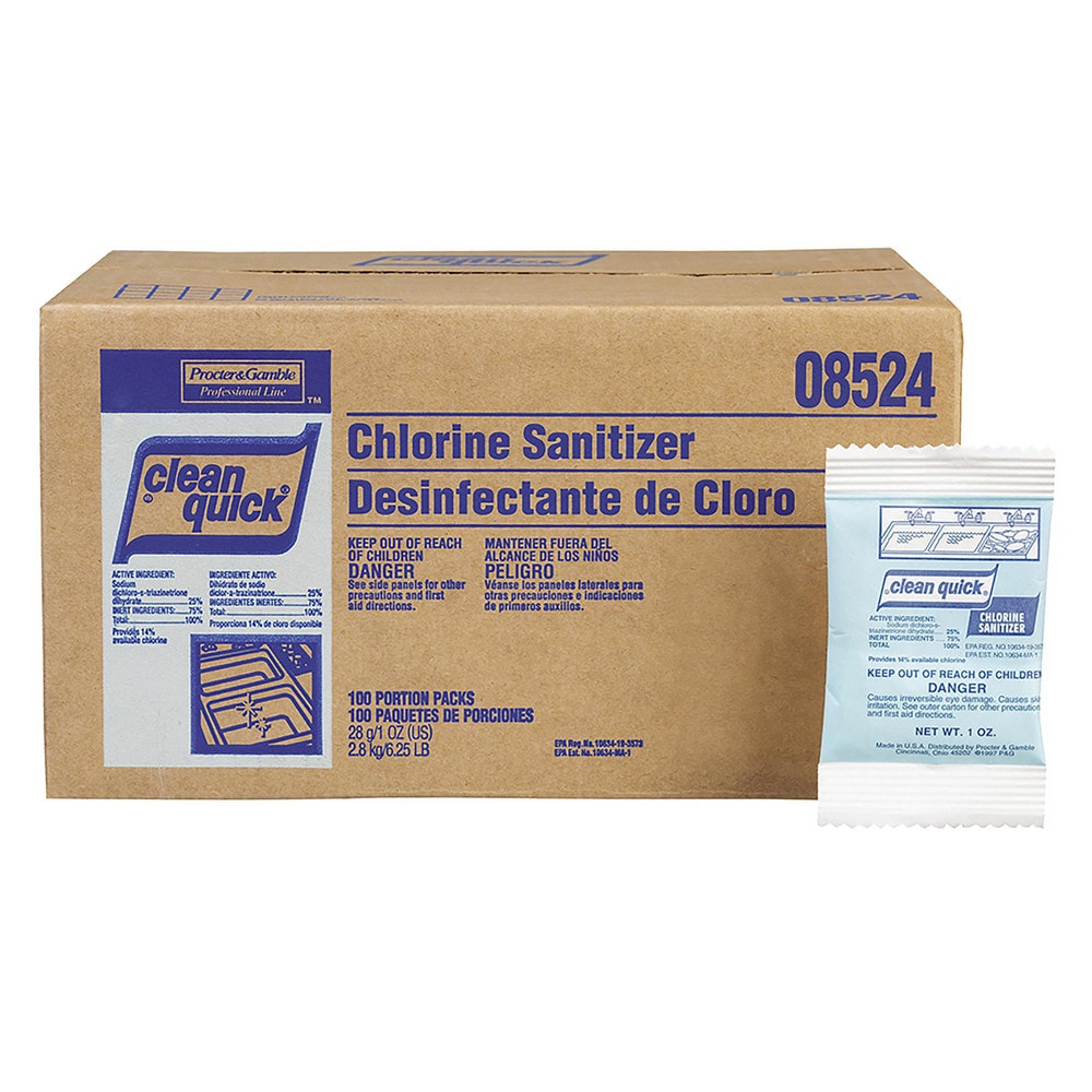 Sanitizante Profesional con Cloro en Polvo P&G Professional Clean Quick, Sobres de 1 oz, 100/Caja - Modelo 20465910