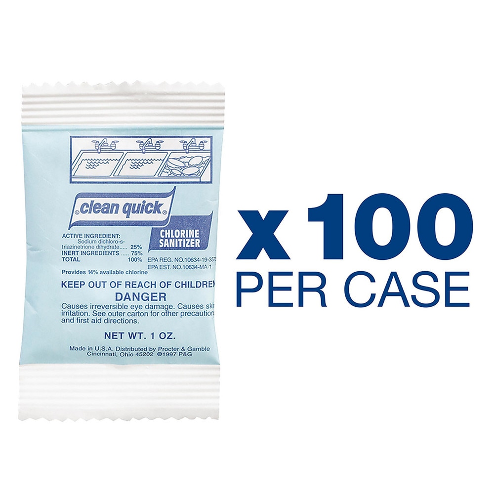 Sanitizante Profesional con Cloro en Polvo P&G Professional Clean Quick, Sobres de 1 oz, 100/Caja - Modelo 20465910
