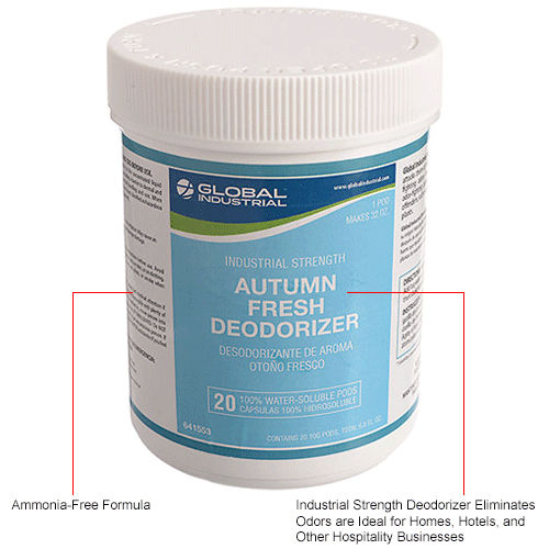 Global Industrial Global Industrial™ Deodorizer, Autumn Fresh Scent, 20 Pods/Jar, 12 Jars/Case - WB641553