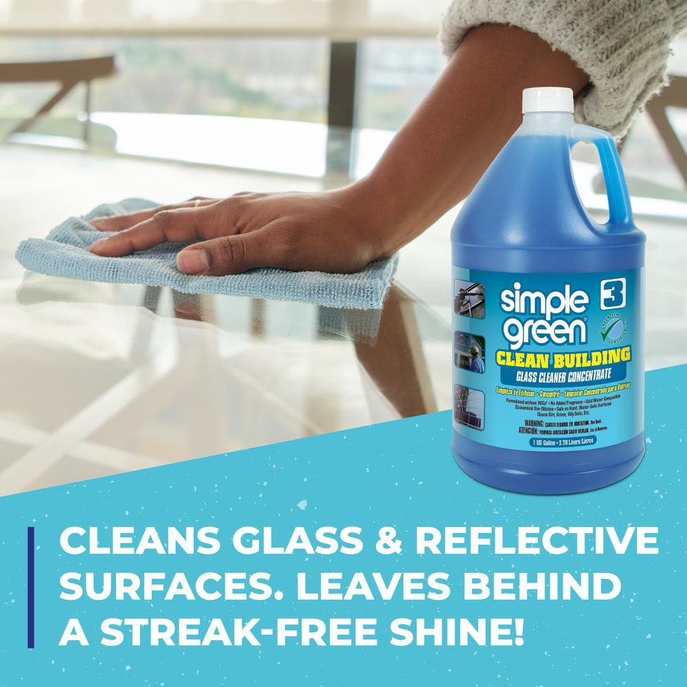 Simple Green Clean Building Glass Cleaner Concentrate, 1 gal Bottle - 86046224