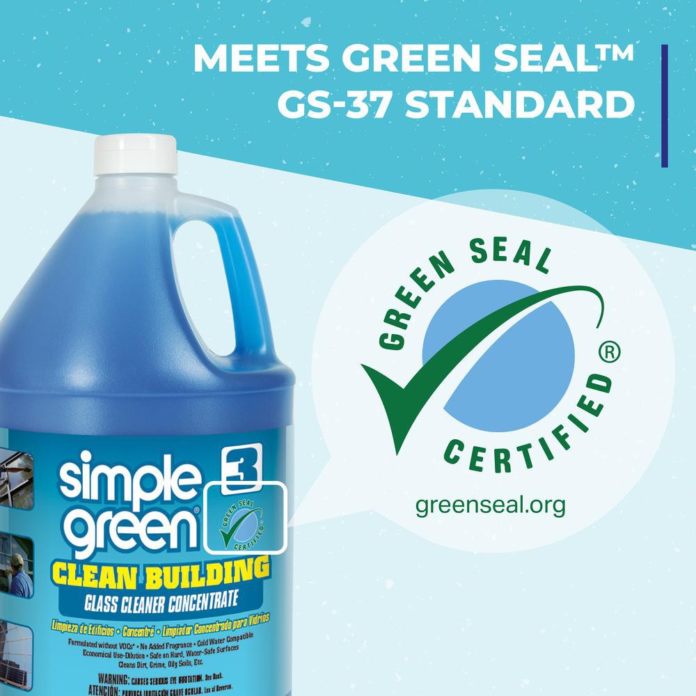 Simple Green Clean Building Glass Cleaner Concentrate, 1 gal Bottle - 86046224
