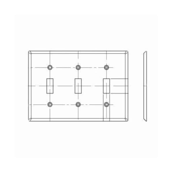 Leviton Toggle Switch 3 Gang Wallplate - 84011