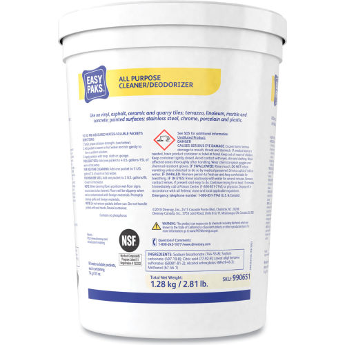 Easy Paks Easy Paks® All-Purpose Cleaner/Deodorizer, Lemon Scent, 0.5 oz. 90 Packets/Tub, 2/Case - WBB3167524