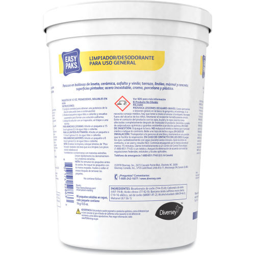 Easy Paks Easy Paks® All-Purpose Cleaner/Deodorizer, Lemon Scent, 0.5 oz. 90 Packets/Tub, 2/Case - WBB3167524