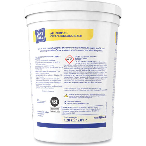 Easy Paks Easy Paks® All-Purpose Cleaner/Deodorizer, Lemon Scent, 0.5 oz. 90 Packets/Tub, 2/Case - WBB3167524
