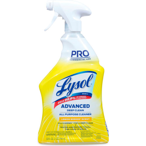 Professional Lysol Professional LYSOL® Brand Advanced Deep Clean All Purpose Cleaner, Lemon Breeze, 32 oz, 12/Carton - WB615156