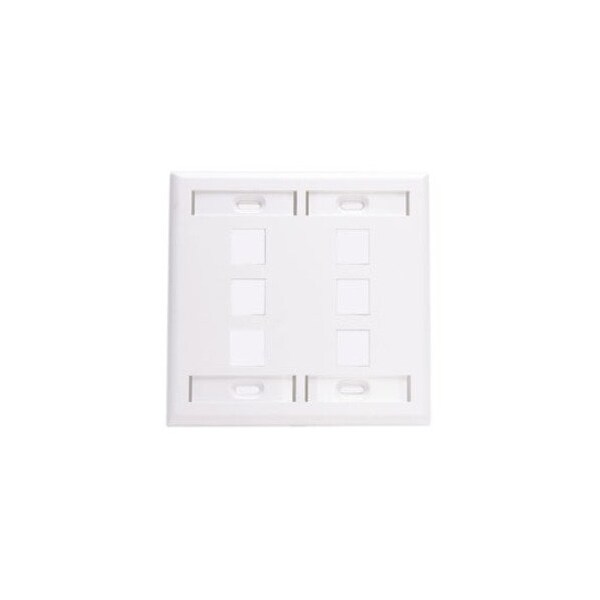 Leviton Number of Gangs: 2 High-Impact Plastic, White - 42080-6WP
