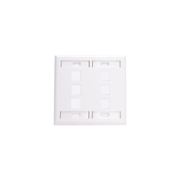 Leviton Number of Gangs: 2 High-Impact Plastic, White - 42080-6WP