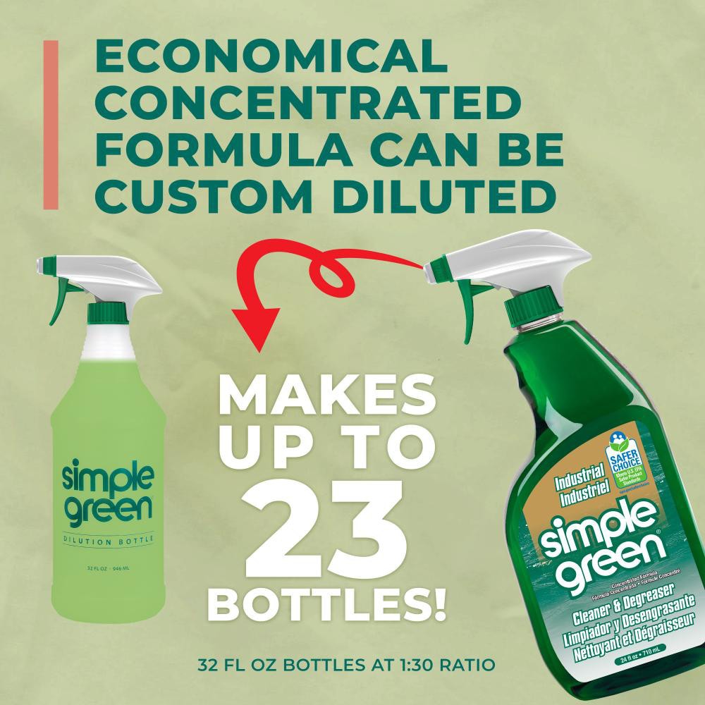 Simple Green Industrial Cleaner & Degreaser, 24 oz Spray Bottle - 89887509