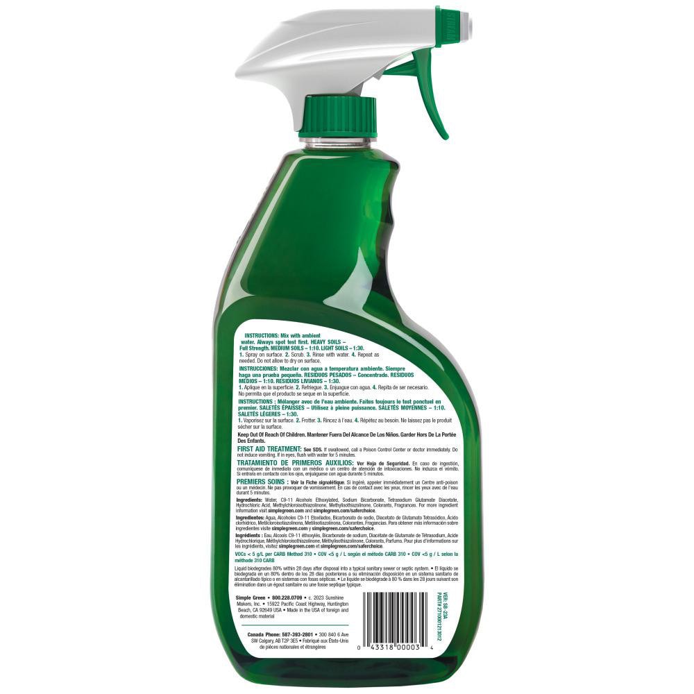 Simple Green Industrial Cleaner & Degreaser, 24 oz Spray Bottle - 89887509