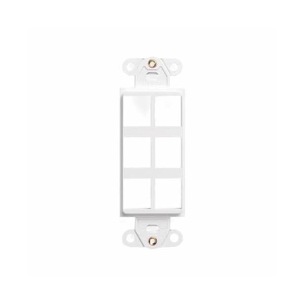 Leviton 6-Port Mounting Strap Unloaded, Decora Style Quickport, White - 41646-W
